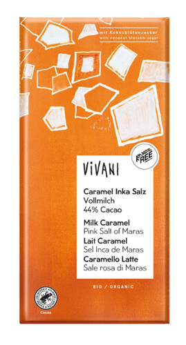 Vivani Chocolade melk caramel pink salt bio 100g